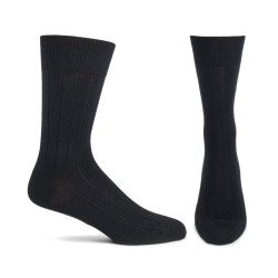 Ribbed Wool and Silk Basic Sock