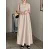 Solid Sleeveless Pocket Swing Crew Neck Cotton Maxi Dress