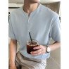 Mens Solid V-Neck Casual Short Sleeve T-Shirt