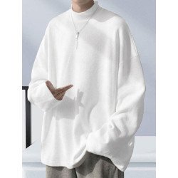 Mens Japan Solid Long Sleeve Casual T-shirt