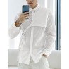 Mens Irregular Plain Long Sleeve Shirt