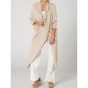 Vintage Long Sleeve Pile Collar Asymmetrical Long Blouse
