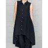 High-low Hem Solid Button Front Lapel Two Pieces Suit