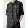 Mens Sequin Sparkle Glitter Patchwork Shirt