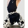 Mens Cow Printed Cutout Pants