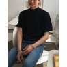Mens Solid Mock Neck Short Sleeve T-shirt