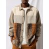 Mens Ethnic Tribal Print Patchwork Button Up Long Sleeve Shirts