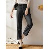 Solid Pocket Crop Tailored Pants For Women