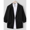 Mens Solid Color Three-quarter Sleeve Blazer