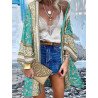 Bohemian Florla Print Long Sleeve Open Front Kimono