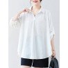 Solid High-low Lapel Long Sleeve Casual Blouse