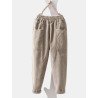 Corduroy Pocket Elastic Waist Casual Pant