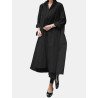Casual Solid Color Asymmetrical Turn Down Collar Maxi Shirt Dress