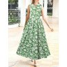 Women Ditsy Floral Print V-Neck Sleeveless Maxi Dress