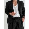 Mens Japan Solid Lapel Long Sleeve Blazer