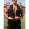 Mens Fringe Detail Front Open Waistcoat