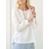 Women Solid Long Sleeve Crew Neck Casual Blouse