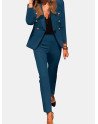 Women Solid Long Sleeve Lapel Two Pieces Suit