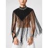 Mens Tassel Hem High Neck Cloak