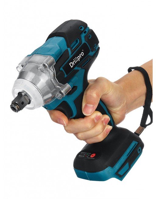 Drillpro 18V Brushless Cordless Electric Impact Wrench Rechargeable 1/2 Wrench Socket Power Tool for Makita Battery