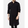 Mens Pathani Kurta Pajama Indian Long T-shirts Cotton Ethnic Suit Solid Autumn Long Sleeve Top