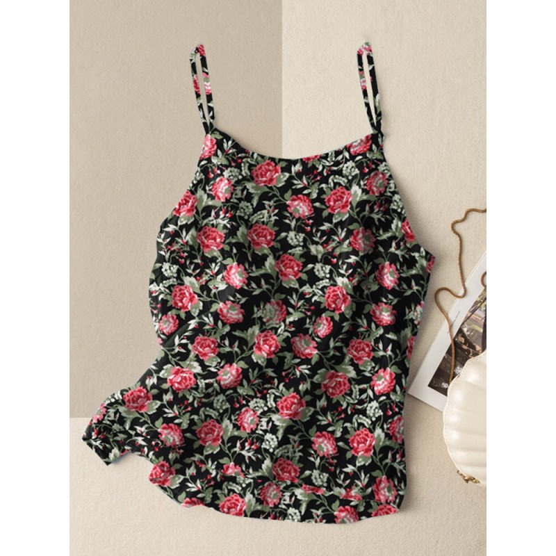 Women Allover Ditsy Floral Print Spaghetti Strap Cami