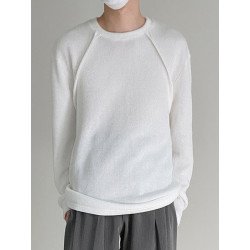 Mens Japan Solid Long Sleeve T-shirt