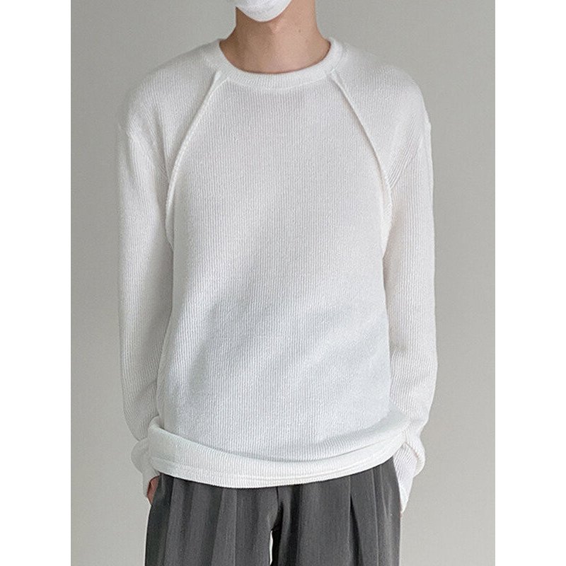 Mens Japan Solid Long Sleeve T-shirt