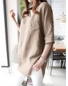 Solid Hollow Pocket V-neck Blouse For Women