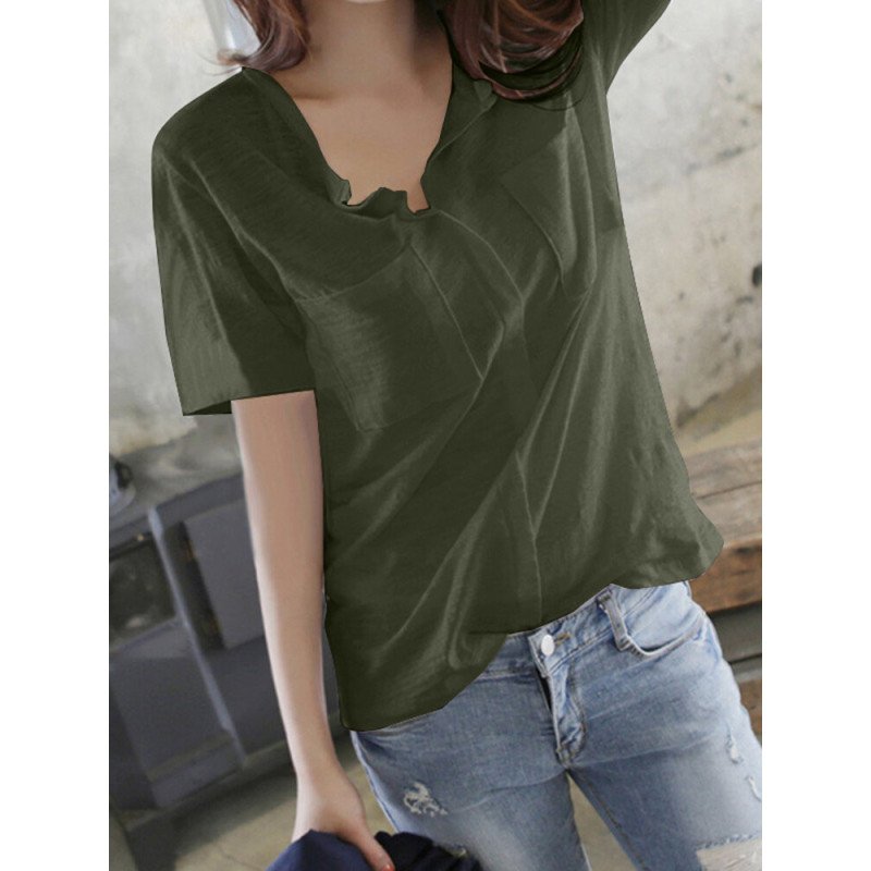 Leisure Pocket Short Sleeve Casual T-Shirt