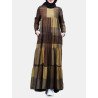 Plaid Print Contrast Color Casual Dress With Pocket For Women