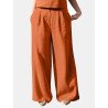 Casual Solid Pocket Wide Leg Pants For Women