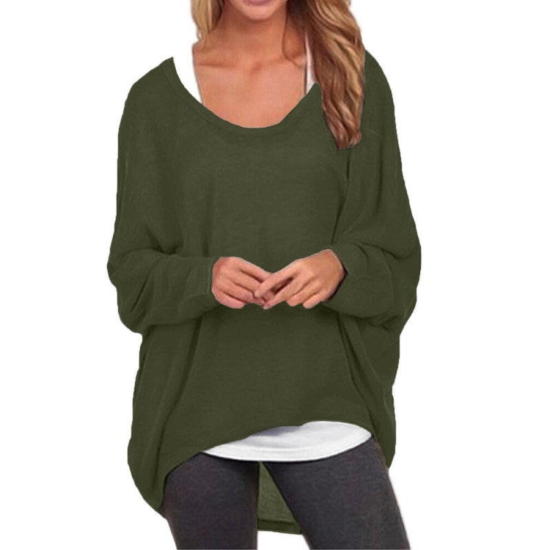Casual Asymmetrical Solid Color Plus Size Blouse for Women