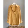Solid Pocket Button Front Long Sleeve Lapel Shirt