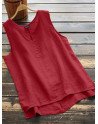 Solid Sleeveless V-neck Tank Top For Women
