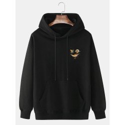 Mens Funny Print Kangaroo Pocket Casual Drawstring Hoodies