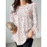 Women Allover Floral Print Crew Neck Casual Blouse