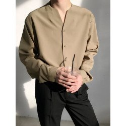 Men Casual Long Sleeve Button Up Workwear Top Shirt