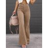 Corduroy Solid Pocket High Waist Bootcut Pants