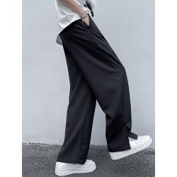 Men's Solid Color Split Wide Leg Pants