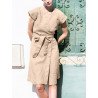 Solid Wrap V-neck Short Sleeve Pocket Dress With Belt