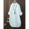 Women Solid Color Loose Casual Long Sleeve Shirts