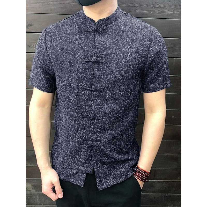 Men's Retro Button Causal Short Sleeve Shirts