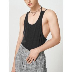 Mens Sexy Hollow Out Halter Sleeveless Vest