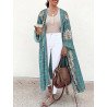 Women Bohemian Floral Print Long Sleeve Loose Kimono