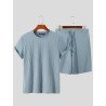 Men's Casual Soft Solid Color T-Shirts Set