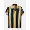 Men Colorful Stripe Printed Holiday Casual Shirt