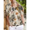 Mens Floral Print Short Sleeve Beach Shirts