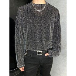 Men Shimmer Mesh Sunscreen Long Sleeve T-Shirt