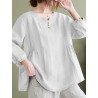 Lace Trim Long Sleeve Casual Crew Neck Blouse